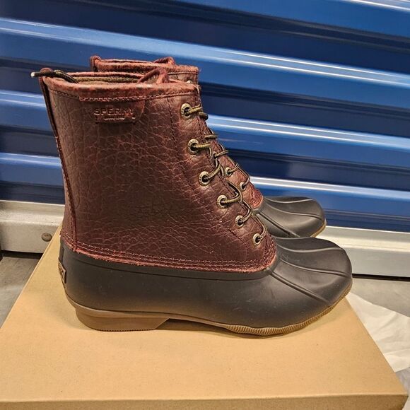 Sperry Mens Saltwater Duck Boot Blk/Amaretto Size 9.5 New - Picture 8 of 9